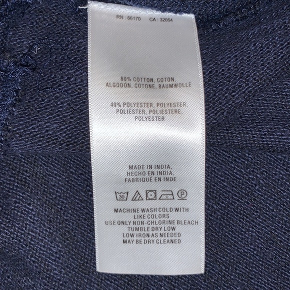 Akemi and Kin Anthropologie Navy Blue Embroidered Split Hi Lo Knit Tunic Small - Picture 12 of 12